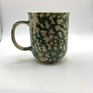 Vintage Green & White “Holiday” pattern mug.